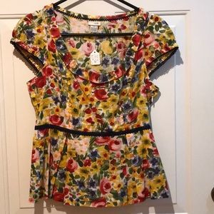 Floral peplum top - Odille from Anthropologie